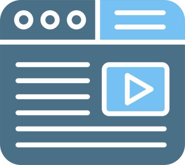 Video İçeriği Kabartma İki Renk Simgesi