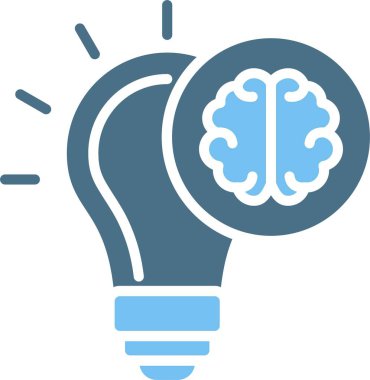 Yaratıcı Beyin Kabartması İki Renk Simgesi