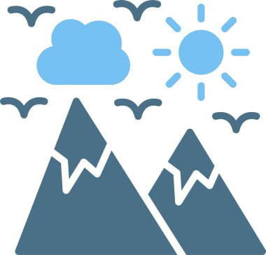 Dağ Kabartması İki Renk Simgesi