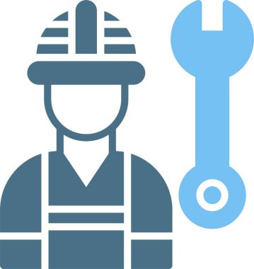 İşçi Kabartması İki Renk Simgesi