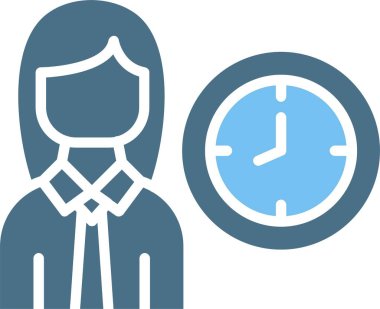 Saat Kabartması İki Renk Simgesi