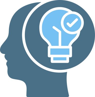 Yaratıcı zihin Kabartması İki Renk Simgesi