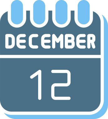 12 Aralık Glyph İki Renk Simgesi