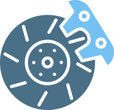 Disk Fren Kabartması İki Renk Simgesi