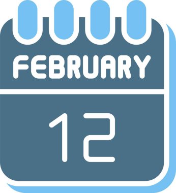 12 Şubat Glyph İki Renk Simgesi