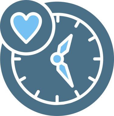 Kalp Kabartması İki Renk Simgesi