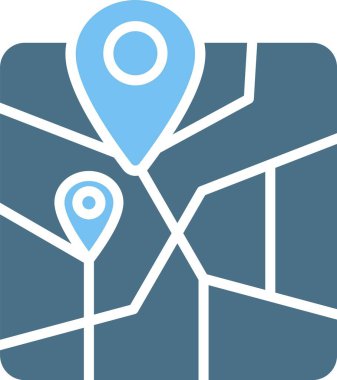 Harita Konumu Kabartma İki Renk Simgesi