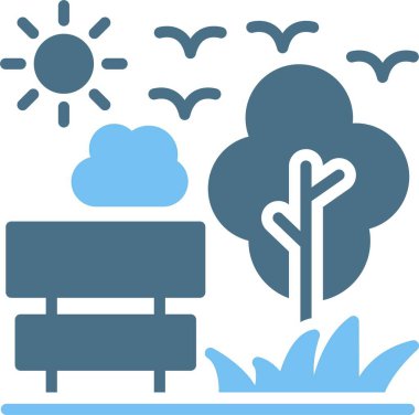 Park Kabartması İki Renk Simgesi