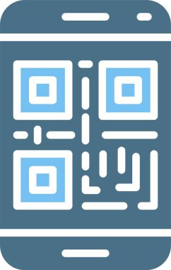 Qr Kod Kabartma İki Renk Simgesi