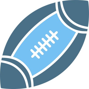 Rugby Topu Kabartma İki Renk Simgesi