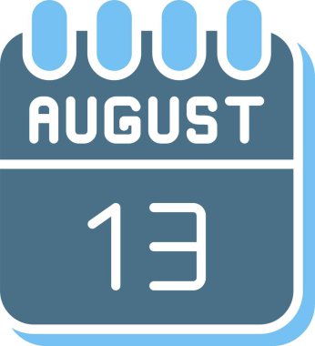 13 Ağustos Glyph İki Renk Simgesi