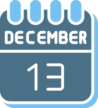 13 Aralık Glyph İki Renk Simgesi