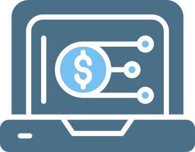 Dijital Para Birimi Kabartması İki Renk Simgesi