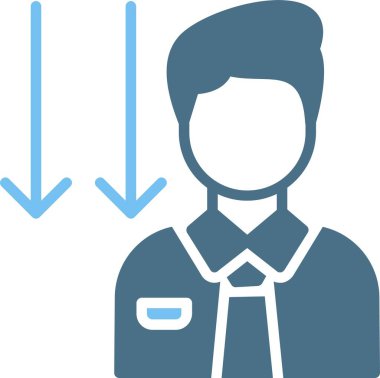 Çalışan Kabartma İki Renk Simgesi