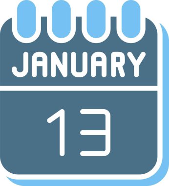 13 Ocak Glyph İki Renk Simgesi