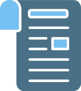 haber kağıdı Glyph İki Renk Simgesi