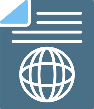 Web Belgesi Kabartması İki Renk Simgesi