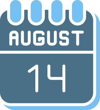 14 Ağustos Glyph İki Renk Simgesi