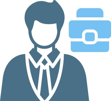 İşadamı Glyph İki Renk Simgesi