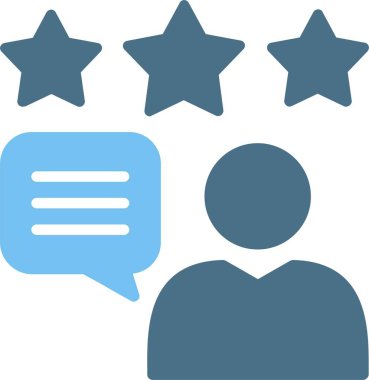 Müşteri Gözden Geçirme Kabartması İki Renk Simgesi