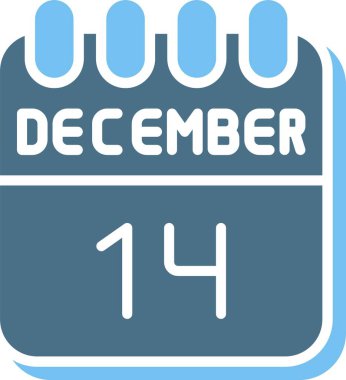 14 Aralık Glyph İki Renk Simgesi