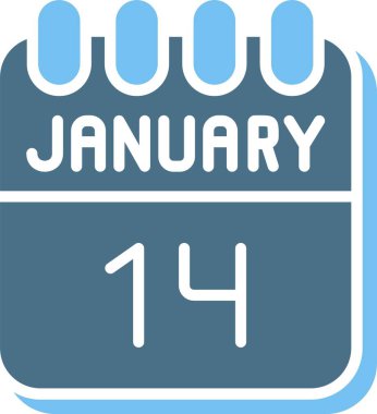 14 Ocak Glyph İki Renk Simgesi