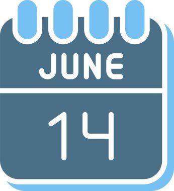 14 Haziran Glyph İki Renk Simgesi