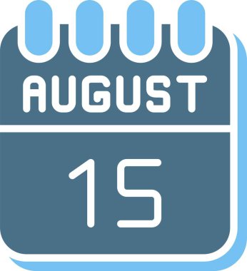 15 Ağustos Glyph İki Renk Simgesi