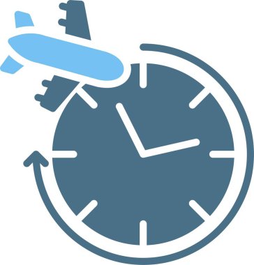 Saat Kabartması İki Renk Simgesi