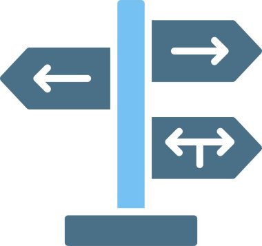 Yönlendirme İşareti 2 Renk Simgesi