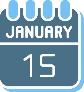 15 Ocak Glyph İki Renk Simgesi