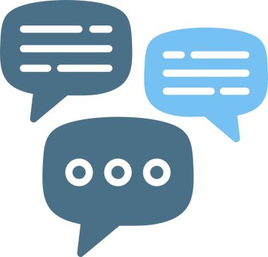 Konuşma Kabarcığı İki Renk Simgesi