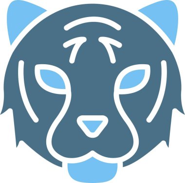 Kaplan Kabartması İki Renk Simgesi