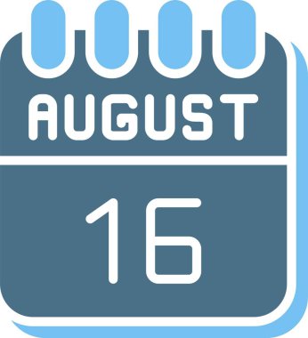 16 Ağustos Glyph İki Renk Simgesi