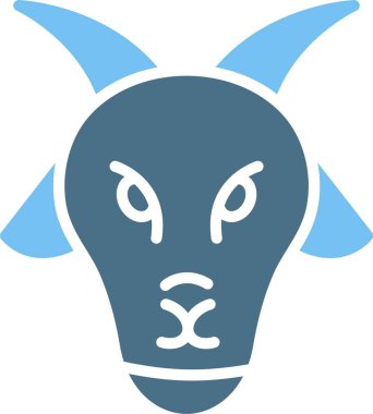 Keçi Kabartması İki Renk Simgesi