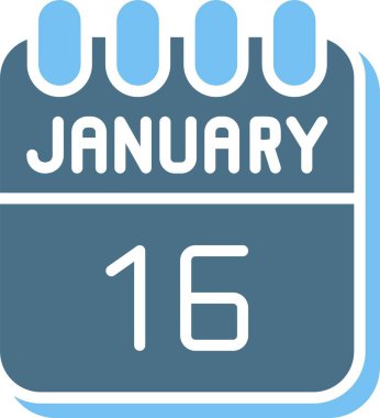 16 Ocak Glyph İki Renk Simgesi