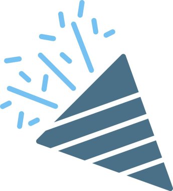 Parti Popper Kabartması İki Renk Simgesi