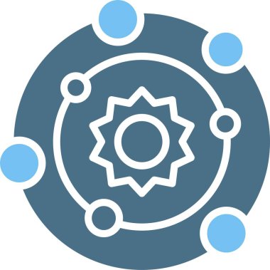 Güneş Sistemi Kabartması İki Renk Simgesi