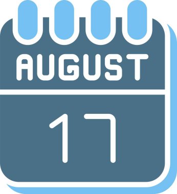 17 Ağustos Glyph İki Renk Simgesi