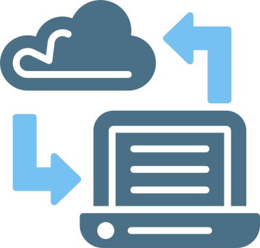 Veri Aktarımı Kabartması İki Renk Simgesi