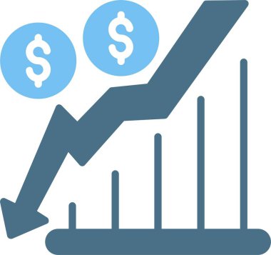 Ekonomik Kriz Kabartması İki Renk Simgesi