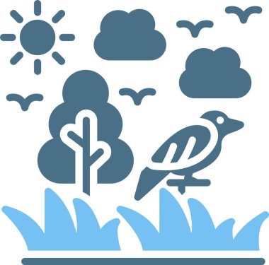 Orman Kabartması İki Renk Simgesi