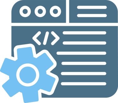 Web Programlama Kabartması İki Renk Simgesi