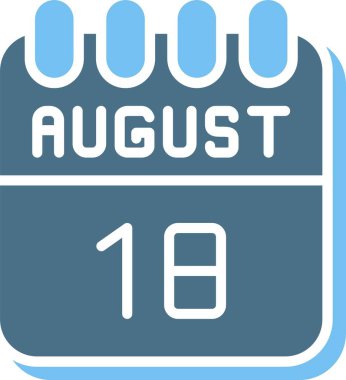 18 Ağustos Glyph İki Renk Simgesi