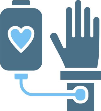 Kan bağışı sembolü İki Renk Simgesi