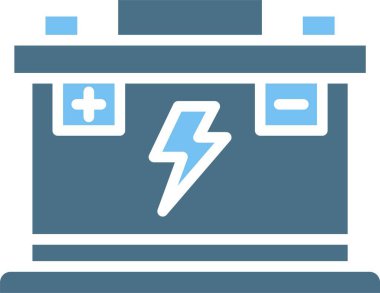 Araba Bataryası Glyph İki Renk Simgesi