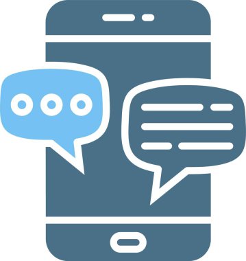 Mobil Sohbet Kabartması İki Renkli Simge