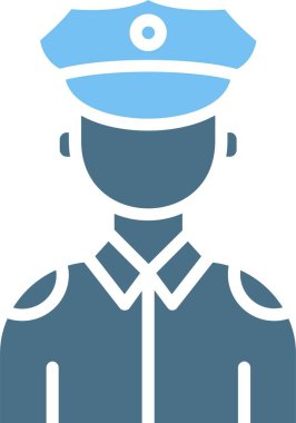 Polis Memuru Glyph İki Renk Simgesi