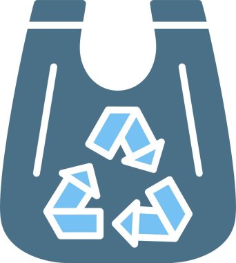 Geri dönüştürülmüş Çanta Kabartması İki Renk Simgesi