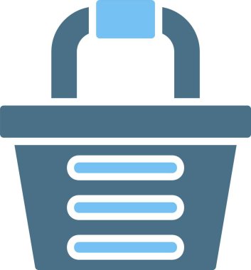 Alışveriş Sepeti Kabartması İki Renk Simgesi